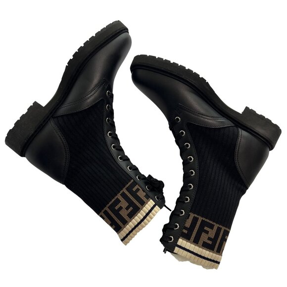 Fendi Rockoko Leather Boots in Black - Picture 7 of 8